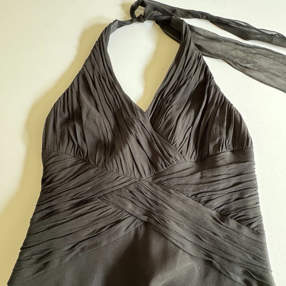 Jones of New York Black Silk Halter Dress